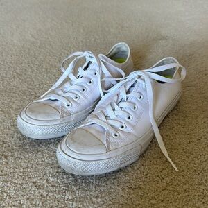All White Low Top Converse Sneaker
